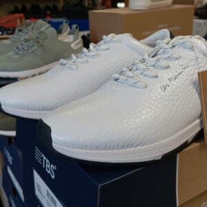 Baskets TBS marinière blanc en cuir souple extérieur