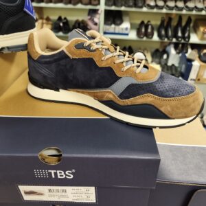 AH 2026 -Baskets TBS DINBOAT hommes bleu marine et marron en nubuck