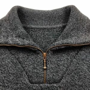 AH 2026 – Pull Camionneur col zippé ANTHRACITE / GRIS ou ROUILLE – Mailles COTTELEES et SERREES – Tailles 2 à 7